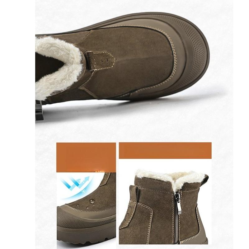 New Men's  Warm Cotton Shoe Men's Winter Slip-on Snow Boots Men for Work Ankle Boots Male Winter Thick Bottom Outdoor Casual Shoes