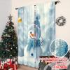 2pcs 2D Flat Printing Merry Christmas Popular Curtain Snowman Christmas 01 Machine Washable Fabric Without Electricity Birthday