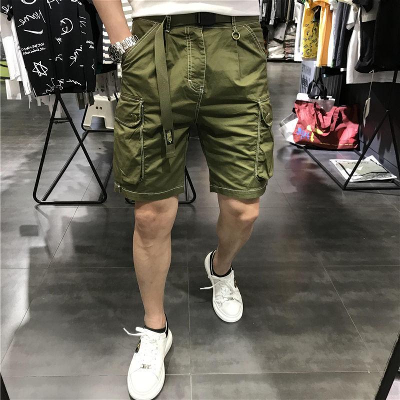Fashion Work Shorts, Men's Loose Fitting Casual and Versatile Trendy Sports Pants