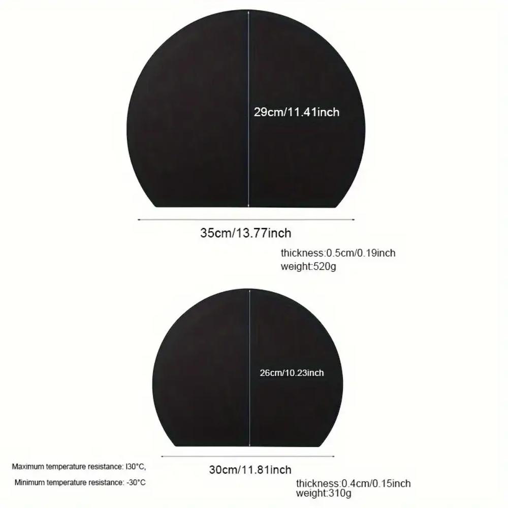 Thick Silicone Kitchen Cutting Board Pad, TPU Double-sided Flexible Cutting Board, Anti-slip Rubber Semi-circular Cutting Board