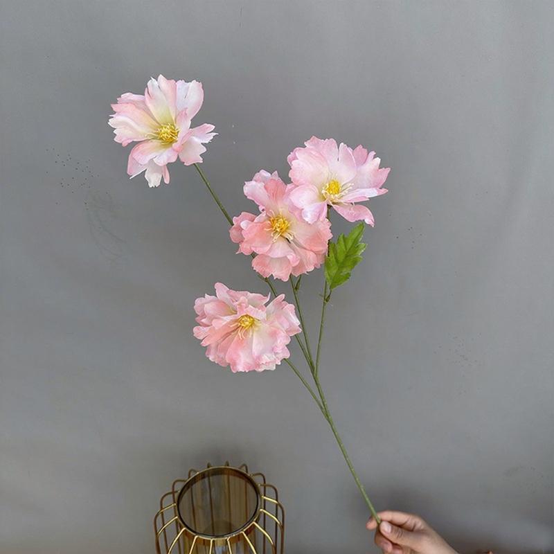 74CM 4Heads Silk Artificial Orchid Flower Branch for Home Room Wedding Decorations Indoor Vase Flower Arrangement Decoration