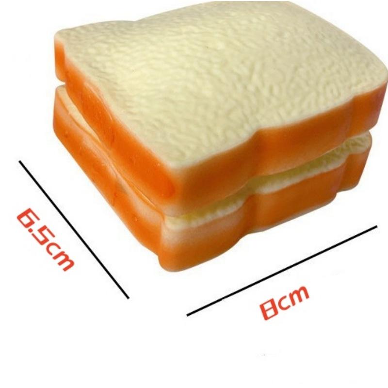 Squishy Toy Bread Slice Toast Simulation Food Creative Fun Rebound Kneading Vent Stress Relief Music Home Office Desk Gifts