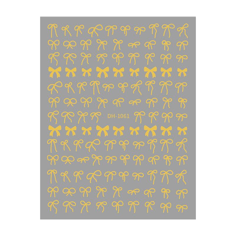 Redanco3D Cartoon Bow Nail Stickers with Gold & Silver Hot Stamping DH-1061