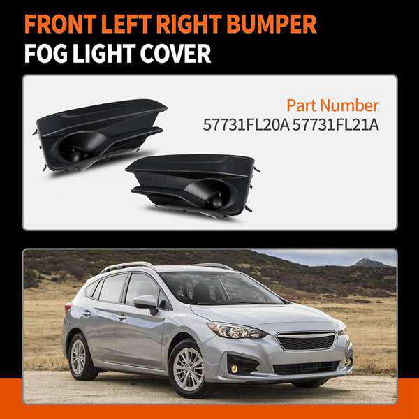 1 Pair Fog Light Covers for 17-19 Subaru Impreza (57731FL20A, 57731FL21A)