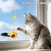 Swinging Interactive Cat Toy Elastic Rope Cat Teaser Self-play Cat Toy with Feathers Bell for Indoor Cats Solo Play And Hunting Instinct