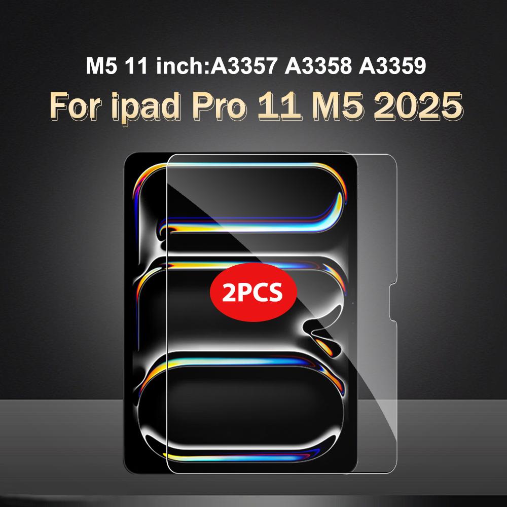 2 Stück Gehärtetes Glas Displayschutzfolie Für ipad Pro Air 13 11 2024 M4 M2 Air 5 4 Pro 12.9 11 M3 M5 2025 2026 Film