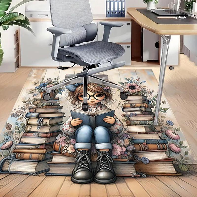 1PC girl books Extra Large Non Slip Floor carpet, Office, family, bedroom, Studio Large Area Rug Indoor Rugs