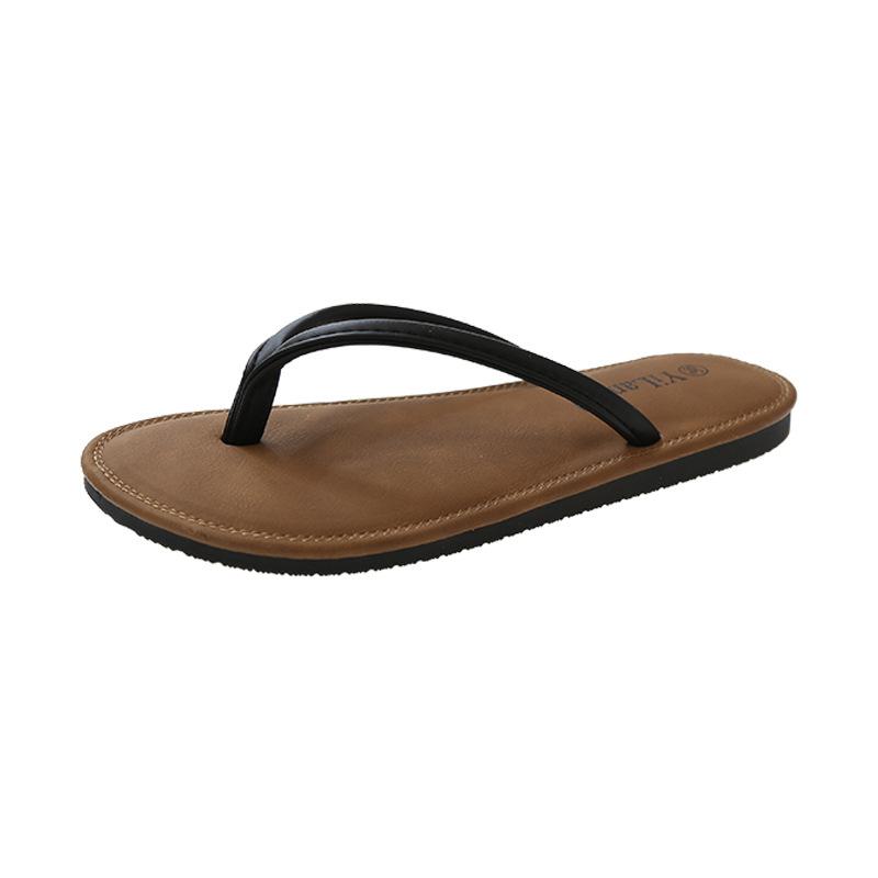 Flip-flops Women's Fashion Outer Wear 2025 Summer Cool Slippers Students Simple Non-slip Pinch Foot Beach Slippers