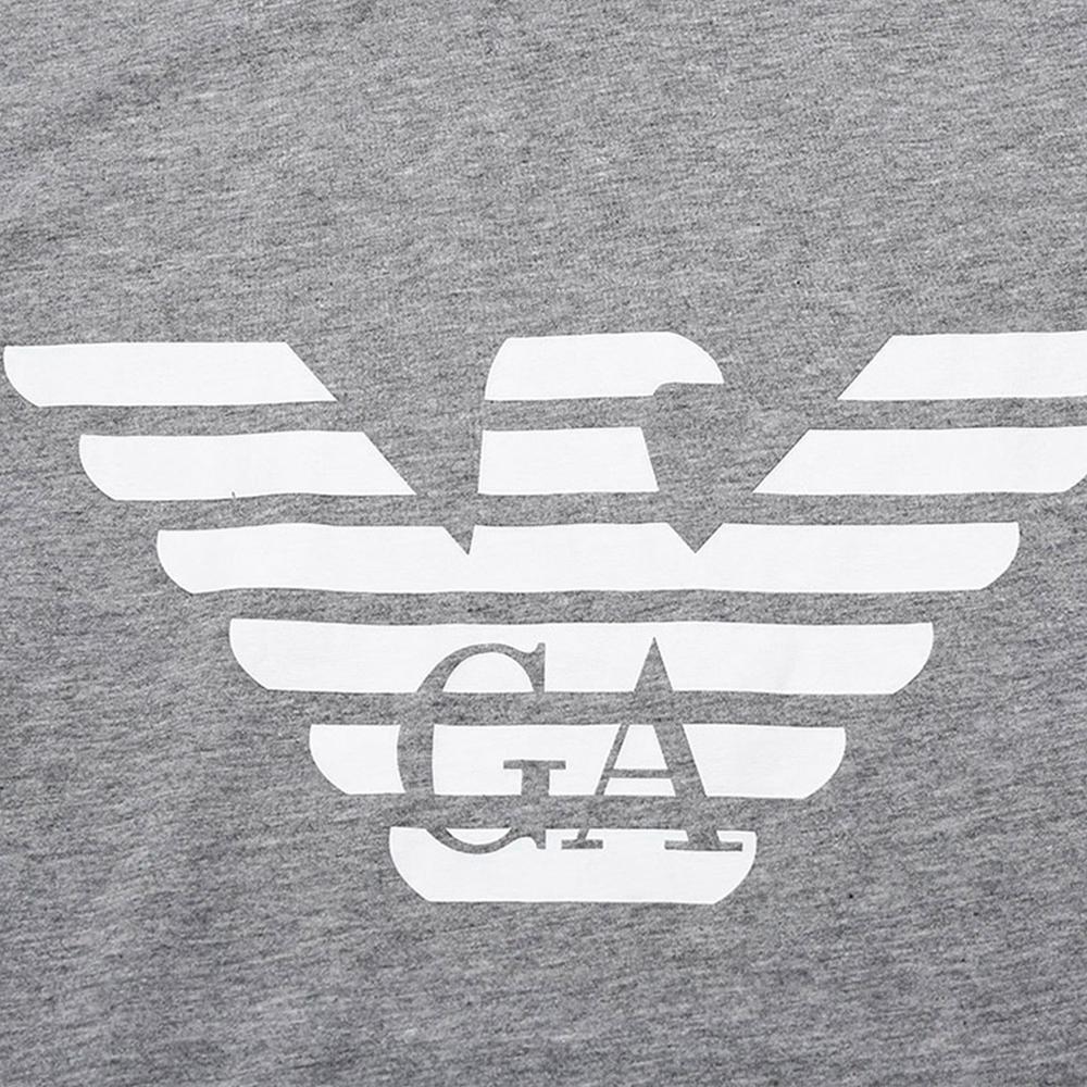 Emporio Armani Eagle Logo Round Neck Short Sleeve T-Shirt Men Tops Gray 8N1TN5-1JPZZ-0688