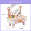 Дитячий дерев'яний столик для рольових ігор з макіяжем та інтерактивними функціями для дитячої кімнати дівчаток