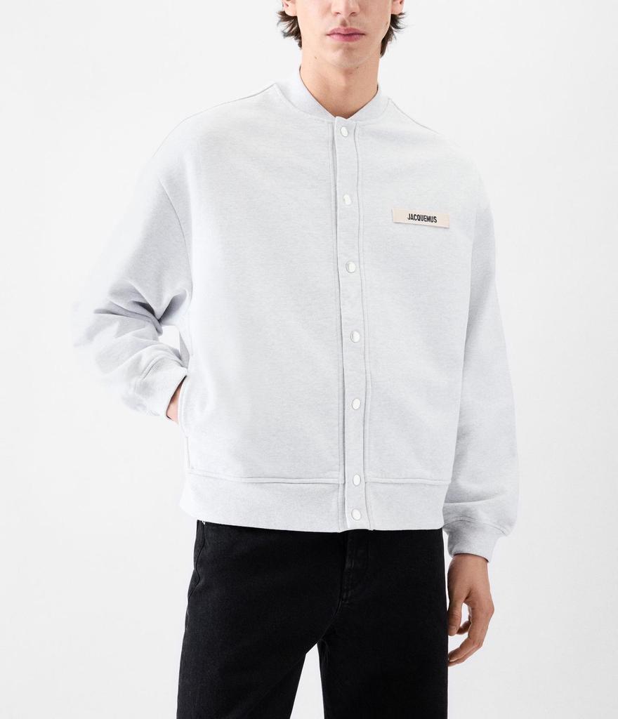 Męski modny kardigan-bluza Jacquemus z czystej bawełny frotte z haftowanym logo