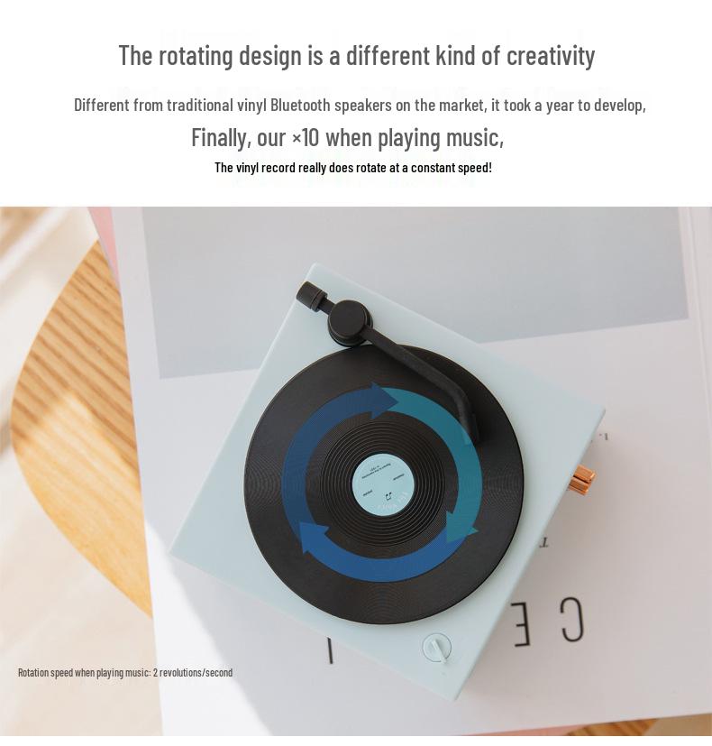 Retro Atomic Bluetooth Vinyl Record Player & Speaker - TikTok Style Gift