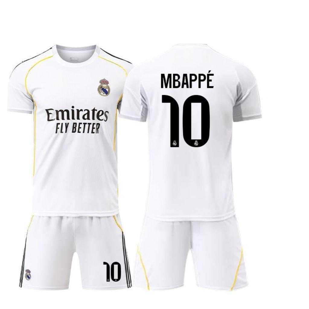 Real Madrid 25/26 Domácí dres #10 Mbappé | Adidas Bílý komplet | Bellingham 5 & Možnost CR7