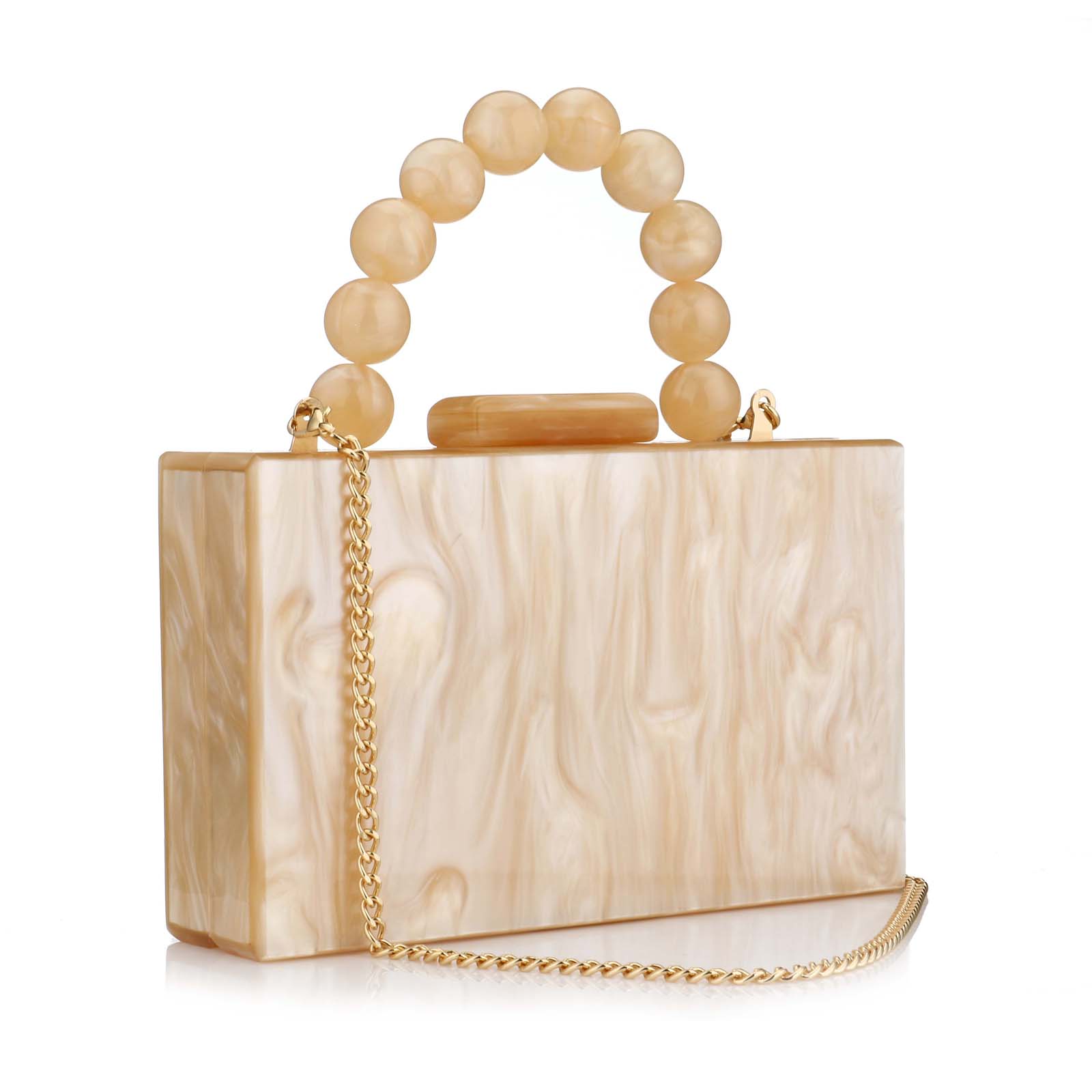 

Women Luxury Crossbody Bag Purses And Handbags Wedding Party Beach Flap Pearl Marble Dark Green Acrylic PVC Evening Bags