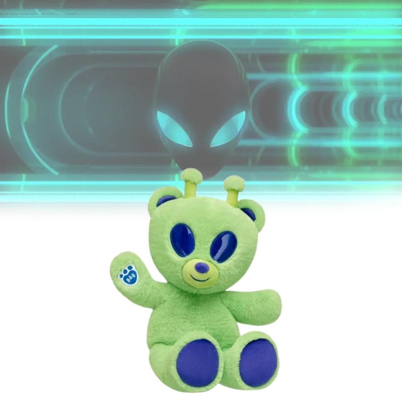 Alien Green Bear Cute Cartoon Plush Toy Durable Short Childhood Doll Collection