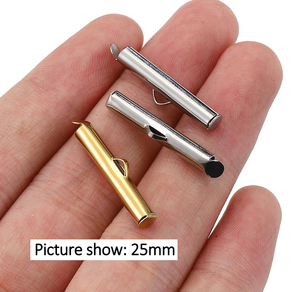 20ks 6-40mm Nerezové posuvné zapínací trubičky Posuvné koncovky Zalisovací trubičky pro korálky Stuha Zapínadlo Výroba šperků DIY
