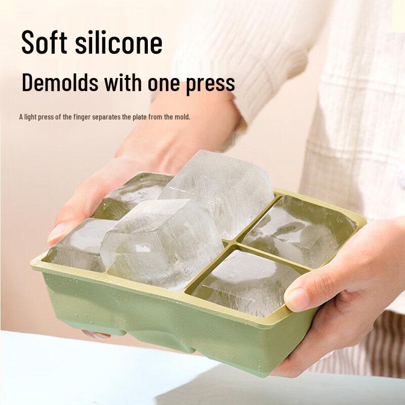 Chixing Silicone Large Ice Cube Tray with Lid