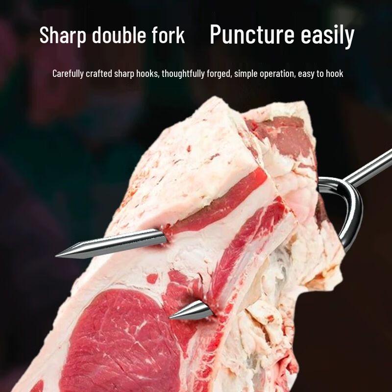 Stainless Steel Meat Hook with Wooden Handle