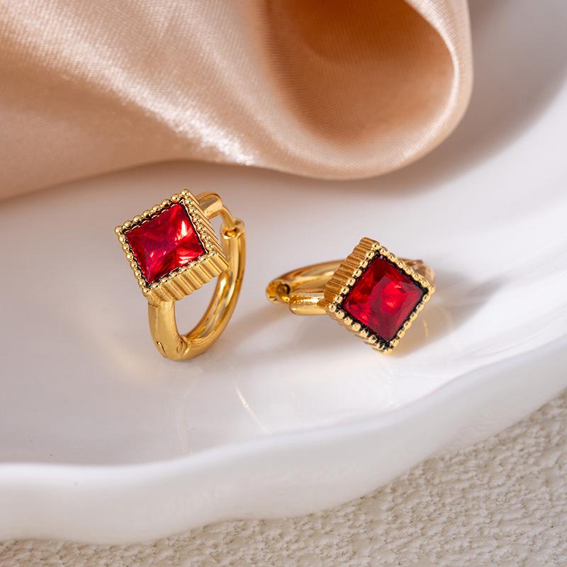 Hochwertige Edelstahl-Sternohrringe mit Vintage-Smaragd- und Zirkonkristallen