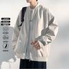 Solid Color Loose Long Sleeve Mens Casual Stand Collar Windproof Baseball Jacket