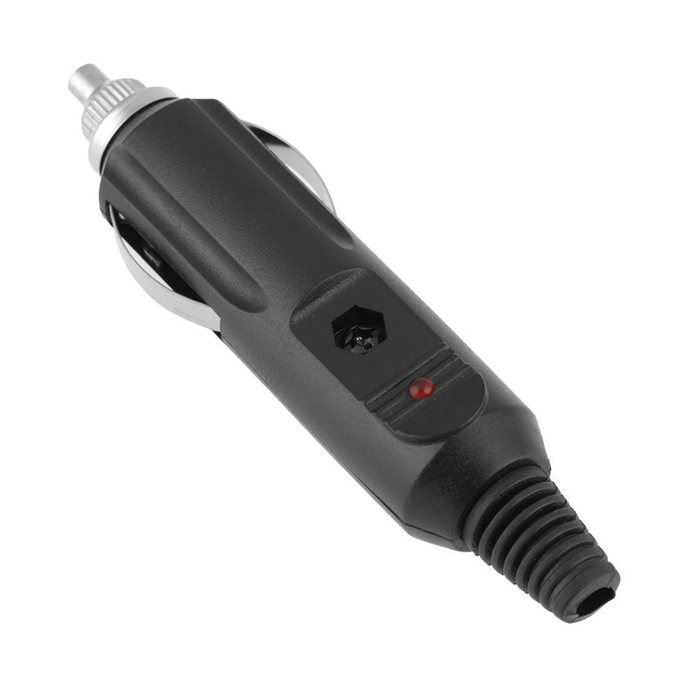 Kit Di 2 Spine Accendisigari 12V Maschio Con LED - Presa Universale Per Auto, Fusibile 15A, Cavo 30cm