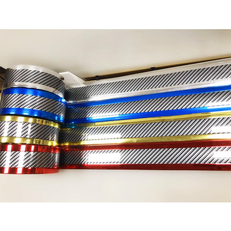 new Car carbon fiber rubber molding strip soft black bumper decorative threshold protector car styling sticker