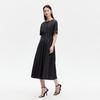 VEROMODA 2025 Spring Pleated Tencel Blend French Retro Long Dress