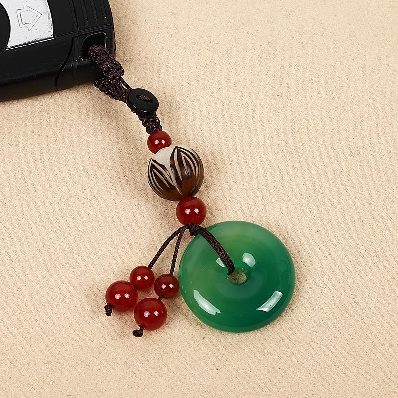 Bodhi Lotus Agate Peace Buckle Keychain Pendant