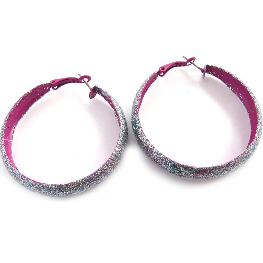 Les Trésors De Lily [M8132] - Kreolen 'Coloriage' violett Ø 5 cm