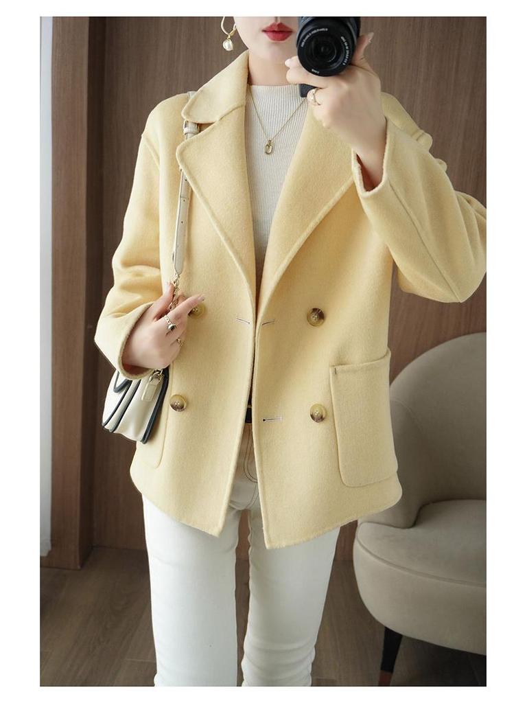 Petite Wool Double-Faced Short Coat - Loose, Chic Style