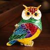 Jewelry Holder Owl Jewelry Box Zinc Alloy Owl Figurine Collectible Owl Trinket Box  Home Decoration