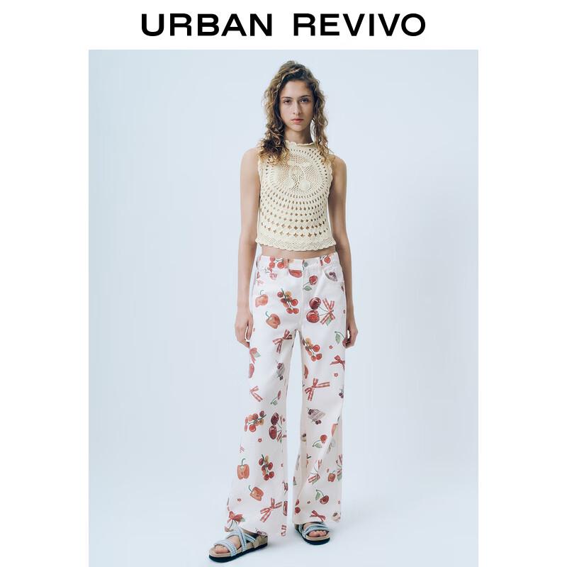 UR 2025 Summer Women's Boho Hollow Knit Tank Top