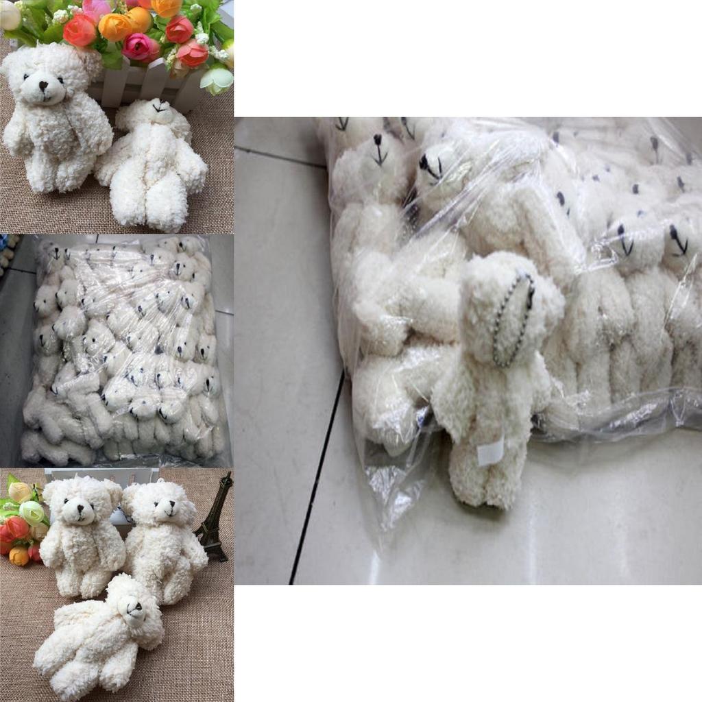 Adorable 10pcs 12cm Mini Plush Bear Wedding Gift Decor Soft Stuffed Dolls