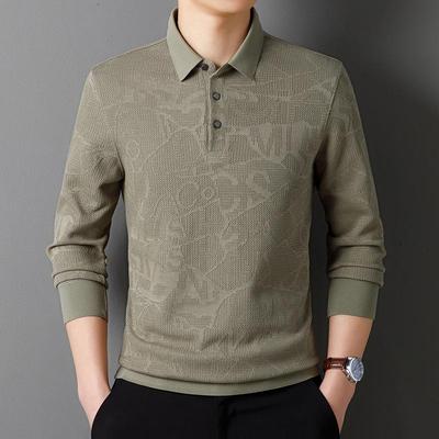 Nowa wiosenna męska koszulka polo z długim rękawem, dzianinowa koszulka Business Casual, jesień, wysoka jakość