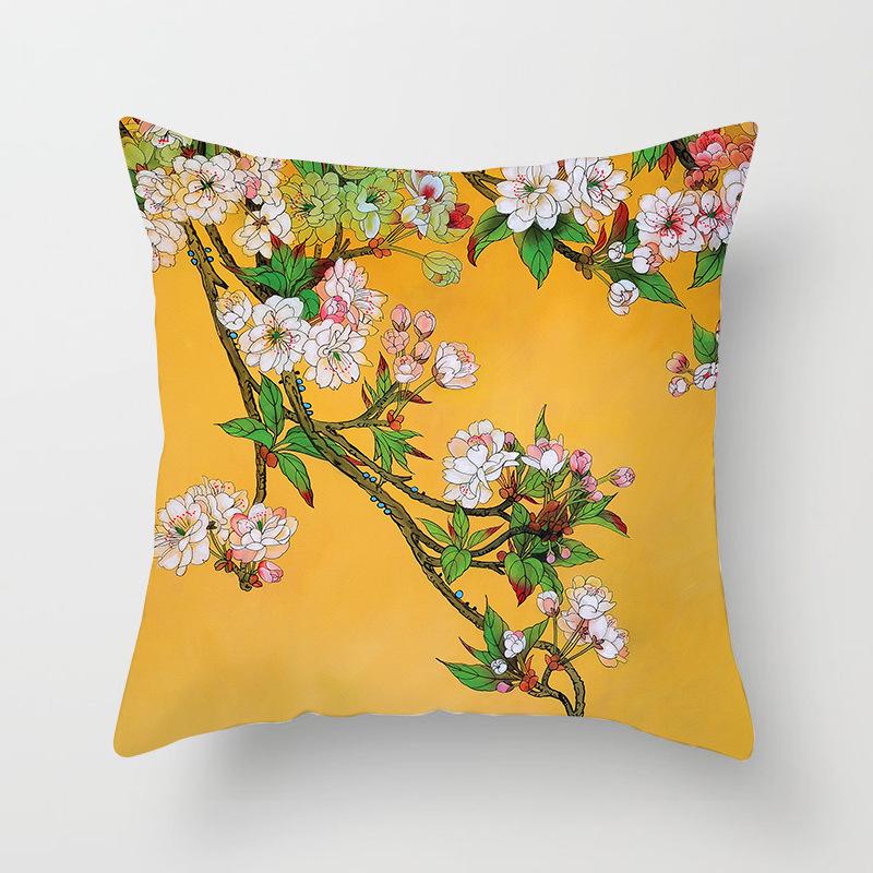 Ins Plant Flower Pillow Digital Printing Car Sofa Cushion Cover Shopee Home Soft Furnishings