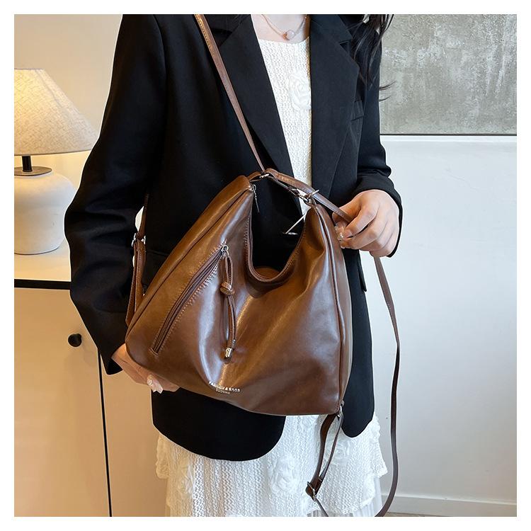 Simple Faux Leather Tote Bag New Commuter Shoulder Bag for College Students