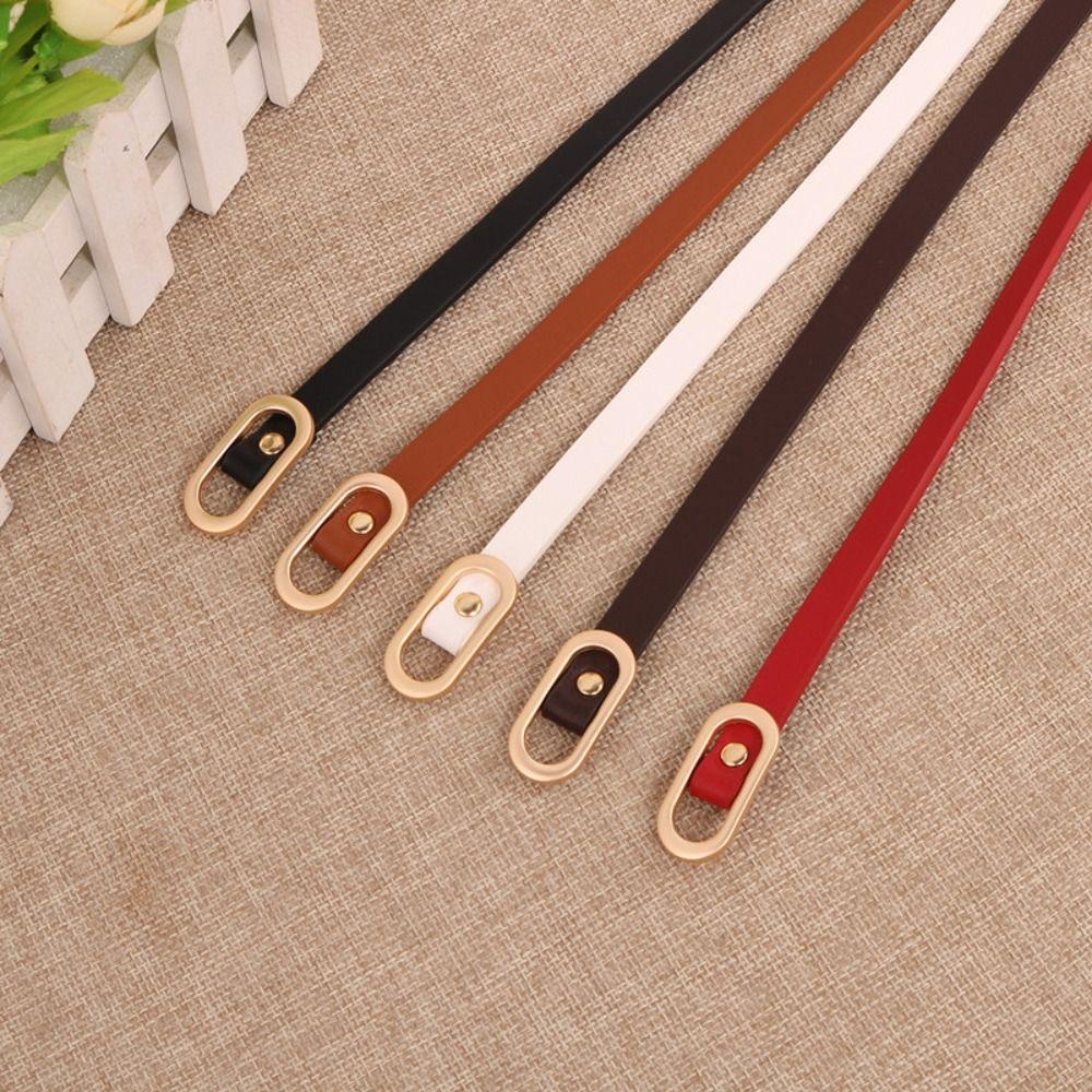 

Fashion Pu Leather Small Belt Women Jeans Dress Decoration New Retro Snap Thin Belt червоний
