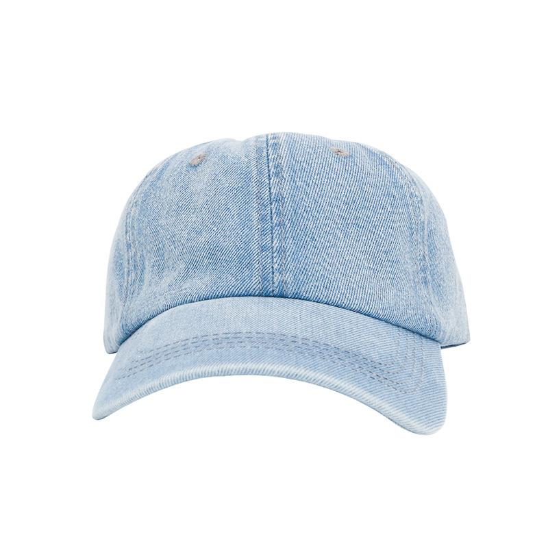New denim baseball cap light plate pure cotton washed cap women's versatile face small sunscreen visor