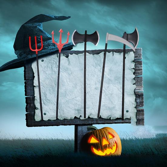 Halloween Weapon Prop Realistic 3-Section Handle Costume Accessories Comfortable Grip Cosplay Supplies Large Halloween Demon Scythe Sickle Axe Prop