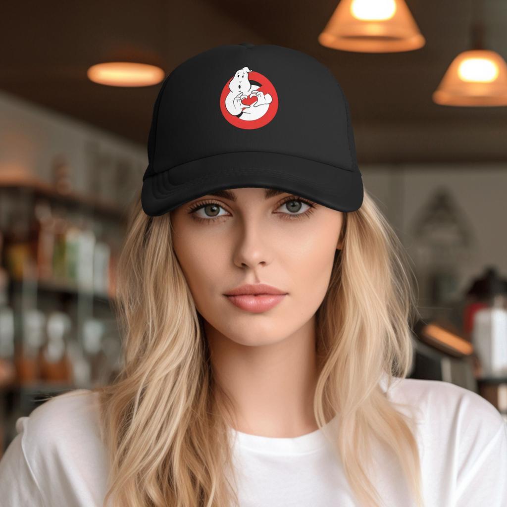 Ghostbuster Cartoon Trucker Cap Unisex Women Hats Trucker Hat Sun Caps Adjustable Polyester Mesh Baseball Caps Summer