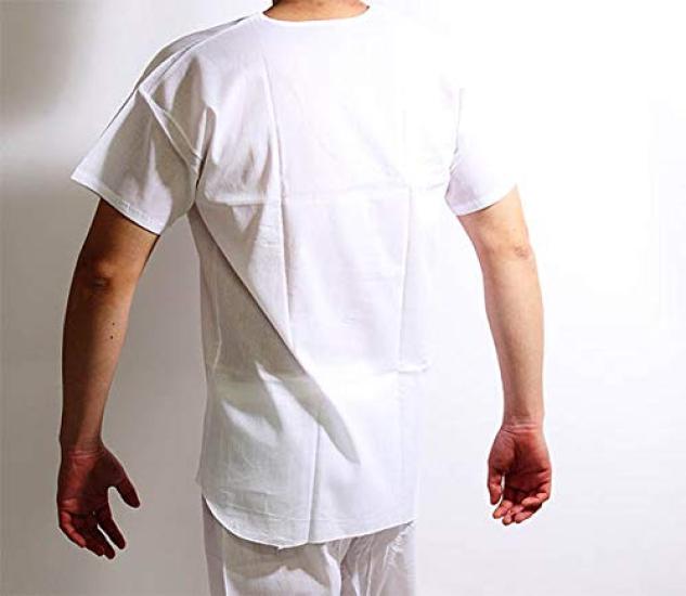 Set of 2 Takashima Chijimi Crepe Made In Short Sleeve Sizes Set [vantann] Undershirts, Japan, 100% Cotton, White, Men's Spring/Summer U-Neck Shirts,
