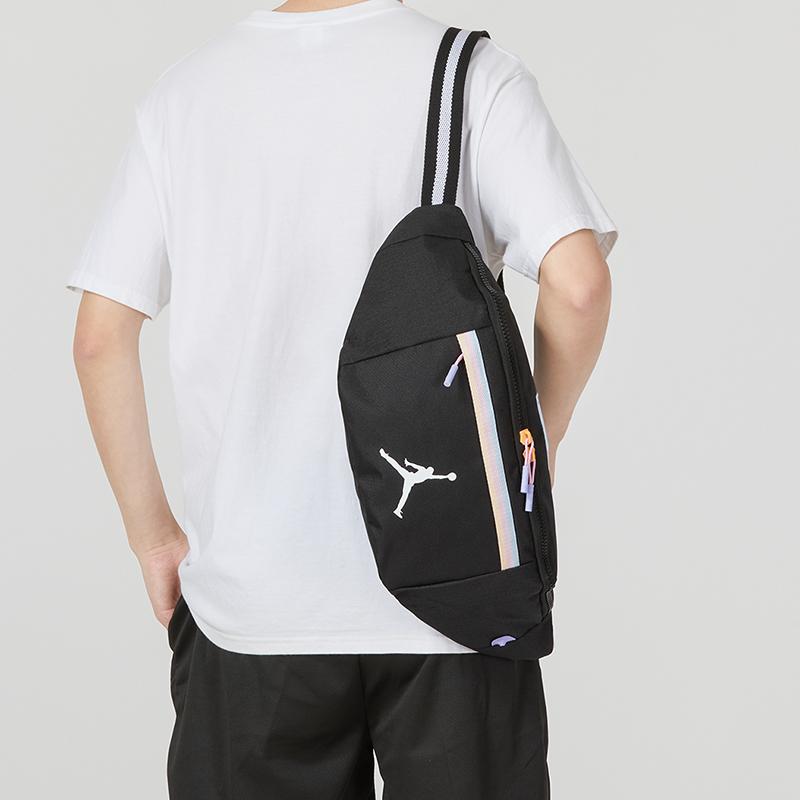 Jordan Stoff Sport Bauchtasche, Sling Bag Große Größe Unisex Schwarz Jordan JD2343013AD-001
