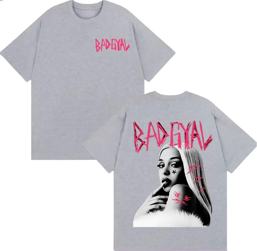 Singer Bad Gyal Album Graphic T-shirt Unisex's Women's Summer Cotton Y2K Clothing Breathable Hip Hop Round Neck Short Sleeve Top