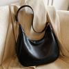 Vintage Crescent Bag Women Hobo Shoulder Bag PU Leather Handbag with Zipper Casual Underarm Pouch Designer Luxury Armpit Bag