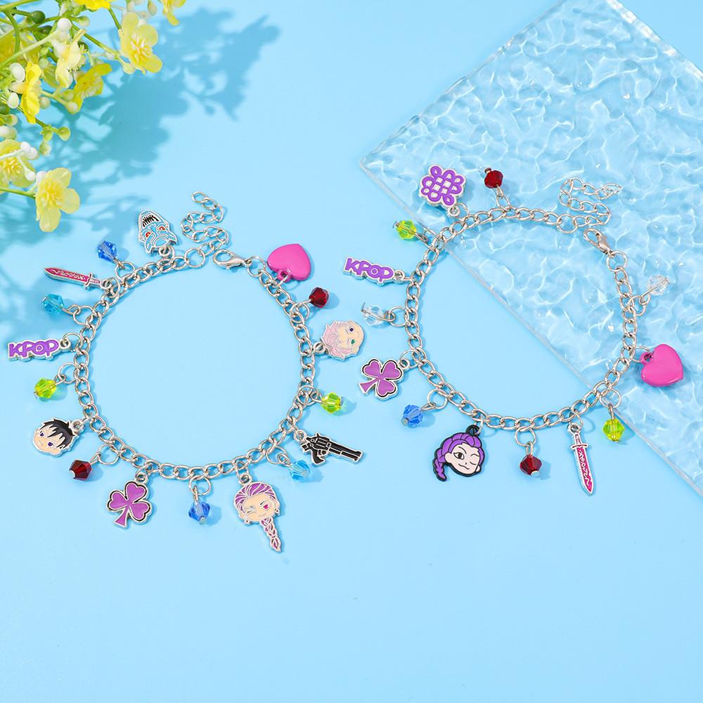 Bracelet Huntr X Personnage de dessin animé en alliage de zinc avec finition plaquée pour hommes et femmes Bijoux