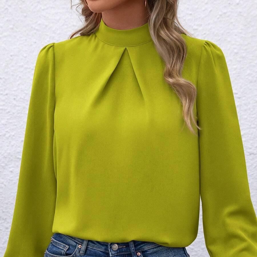

2025 Весна/Лето Новая Модная Цветная Верхняя Рубашка С Длинным Рукавом XL светло-зеленый