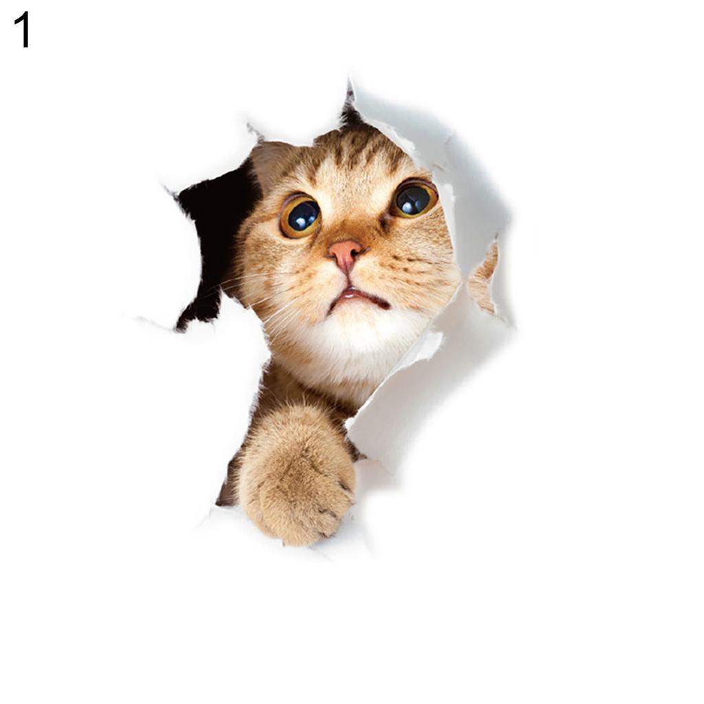 Yousheng Lovely Cat Toilet Lid Wall Sticker Fashion Home Art