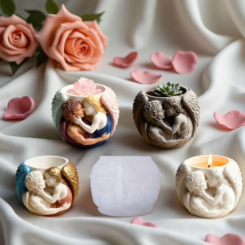 Multifuntional Children Silicone Mold for Resin Concrete Casting Decorative Succulent Planters and Jewelry Displays