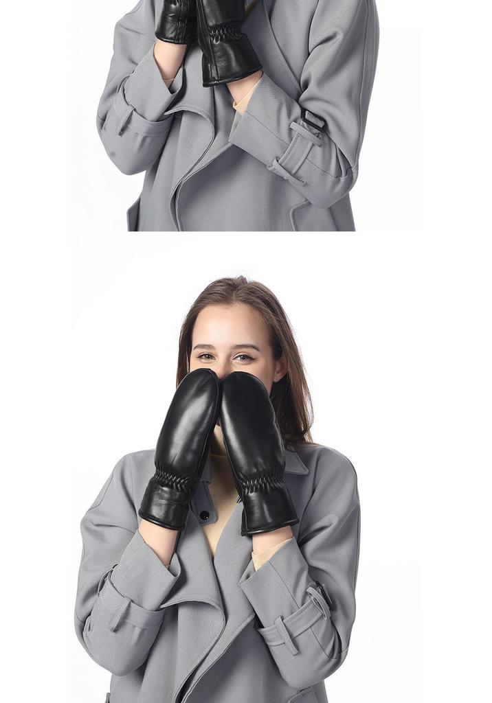 Europäische & Amerikanische Damen Lammfell Shearling Fäustlinge: Warme, winddichte Winter-Fleecehandschuhe