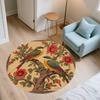 Vintage Flower Bird,Round Area Rug,Carpet Rug for Living Room Bedroom Sofa Playroom Decor,Non-slip Floor Mat